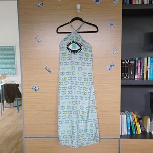 Eye Pattern 💗Bohemian Halter Dress